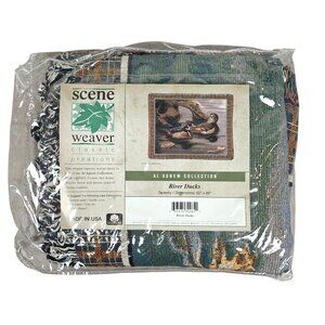 Scene Weaver Al Agnew River Ducks Cotton Tapestry Throw 52" X 69" Wildlife Art